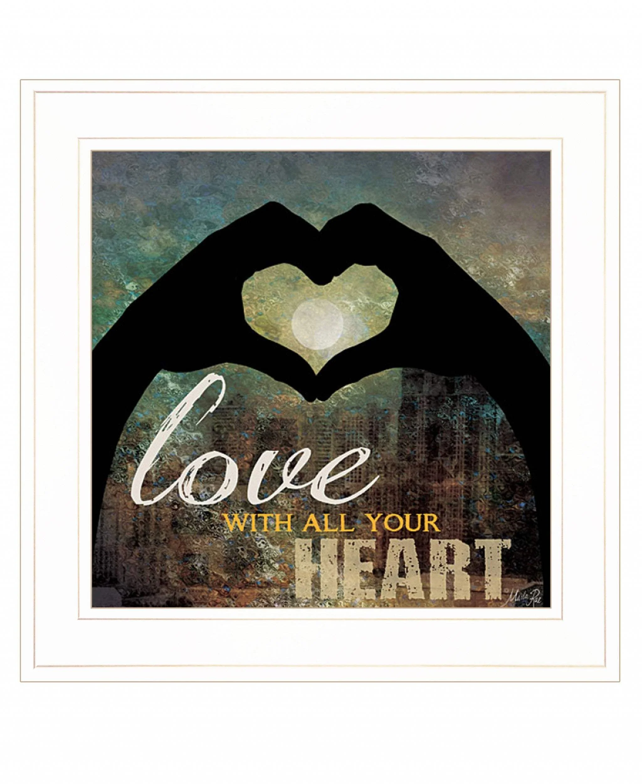 Love with all Your Heart 3 White Framed Print Wall Art - Image 2
