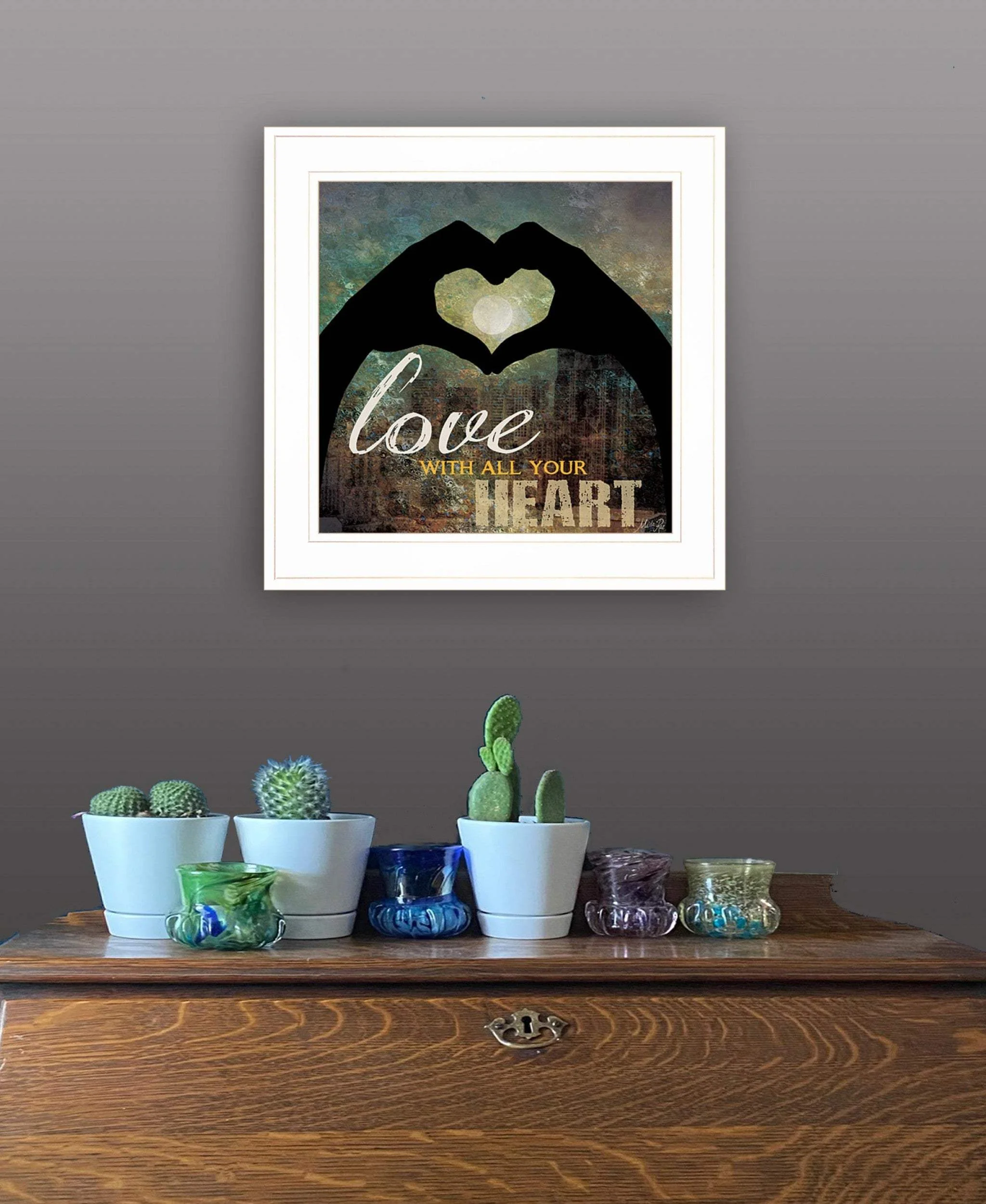 Love with all Your Heart 3 White Framed Print Wall Art - Image 4