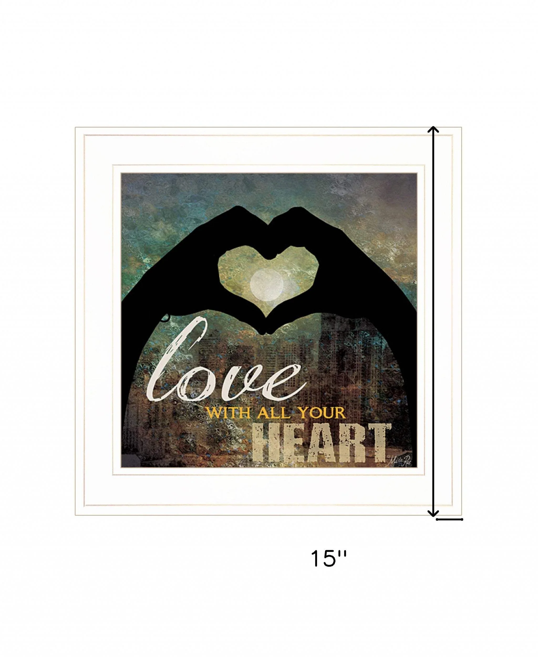 Love with all Your Heart 3 White Framed Print Wall Art - Image 5