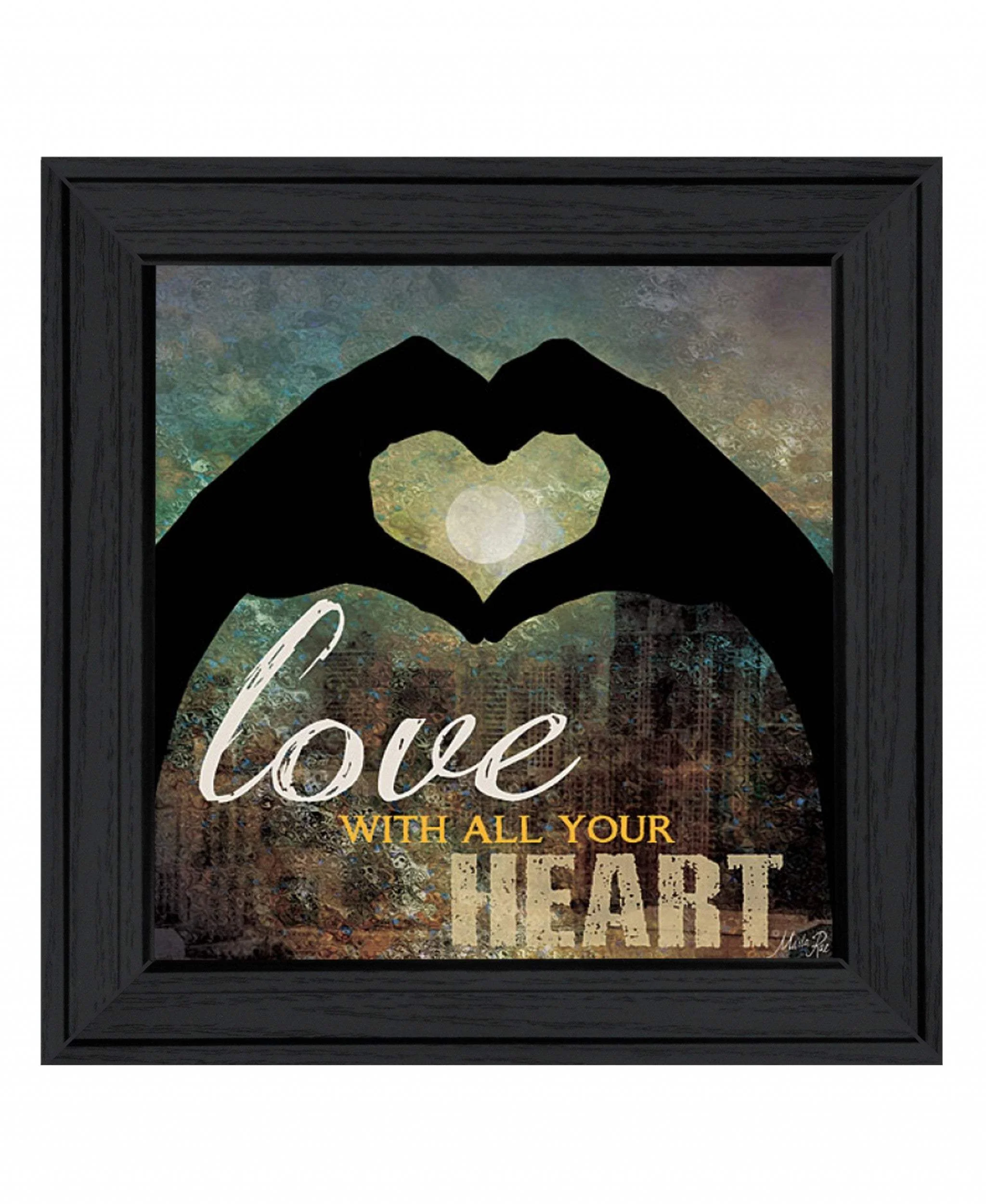 Love with all Your Heart 4 Black Framed Print Wall Art - Image 2