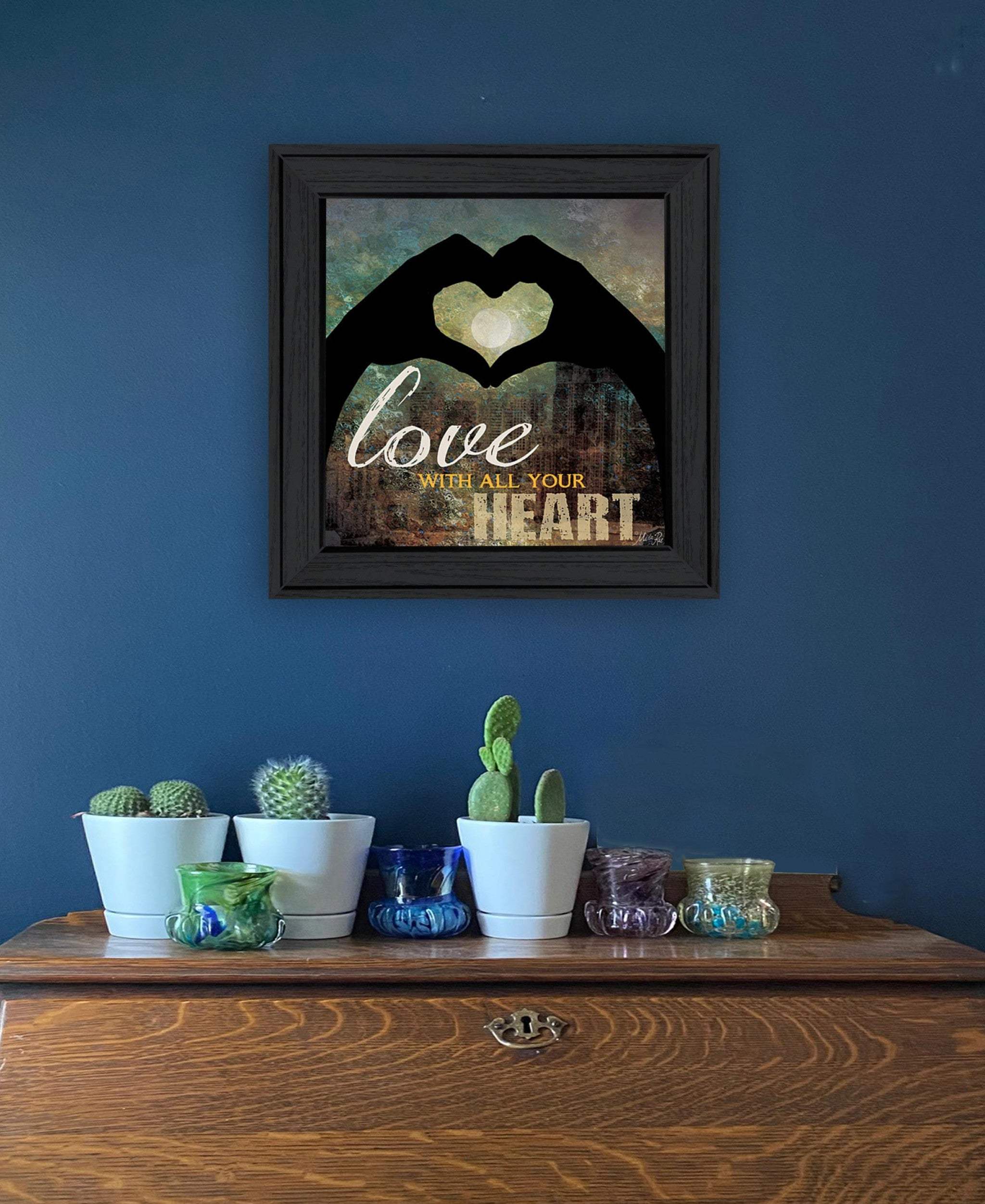 Love with all Your Heart 4 Black Framed Print Wall Art - Image 4
