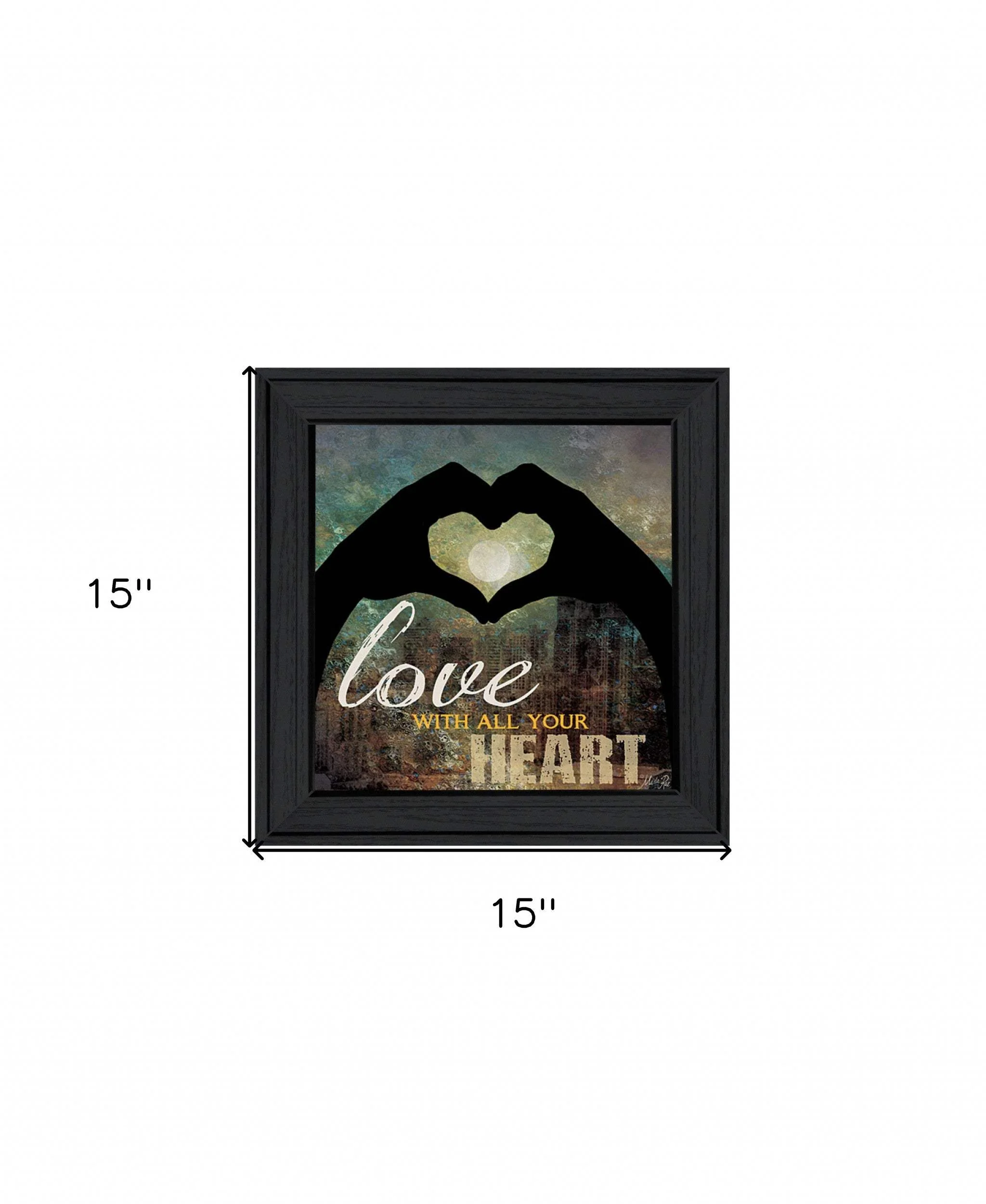 Love with all Your Heart 4 Black Framed Print Wall Art - Image 5