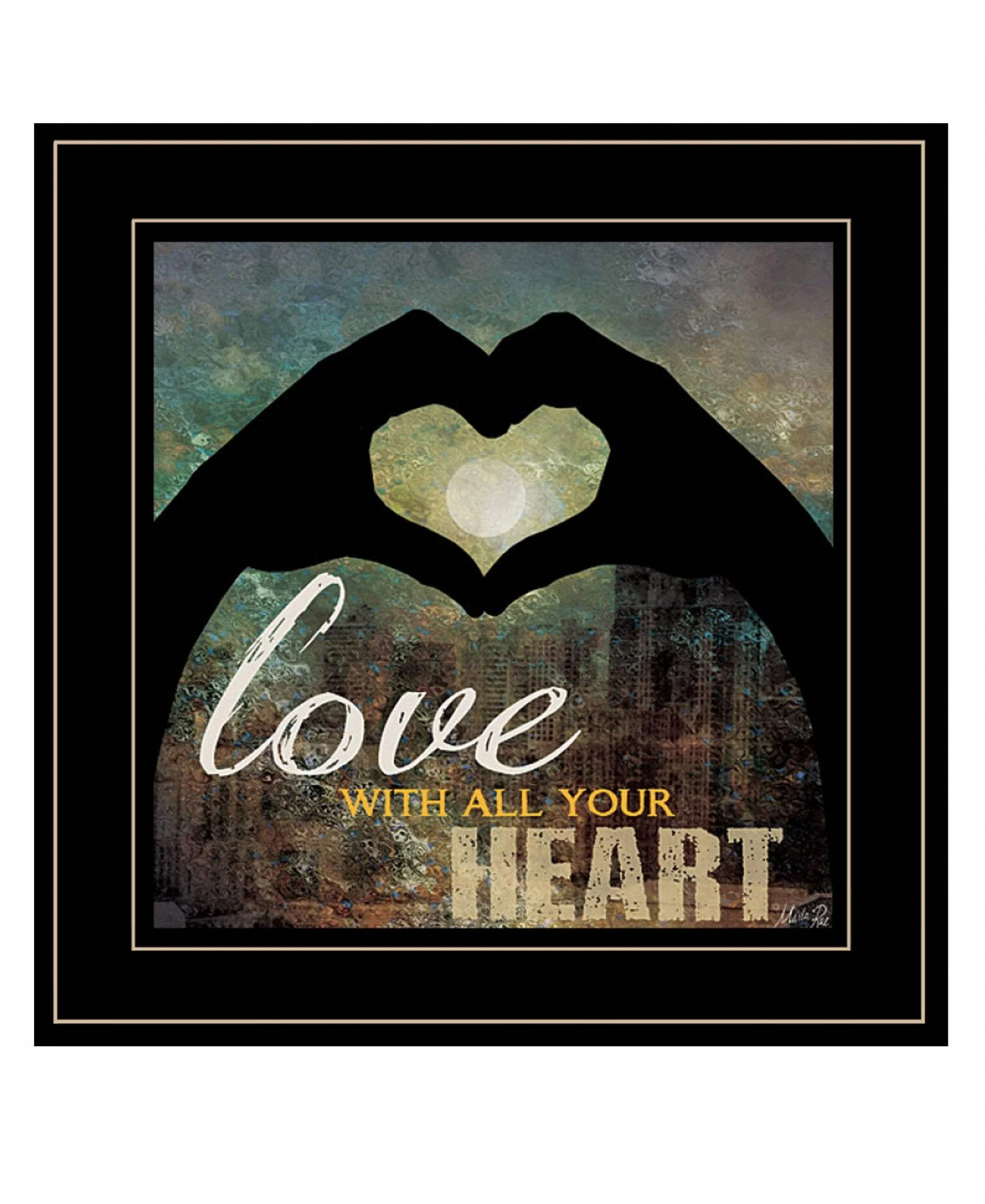 Love with all Your Heart 5 Black Framed Print Wall Art - Image 2
