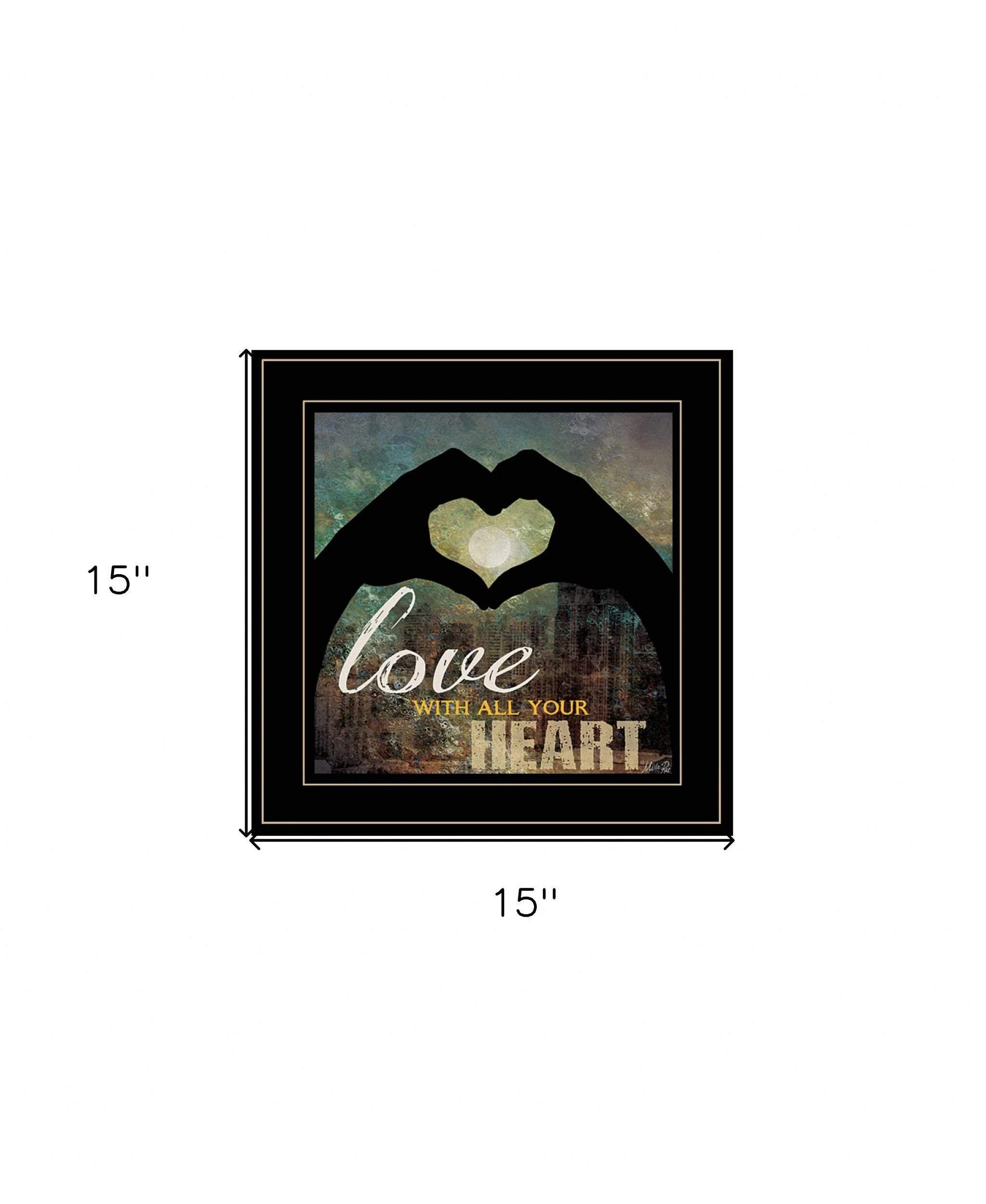 Love with all Your Heart 5 Black Framed Print Wall Art - Image 4