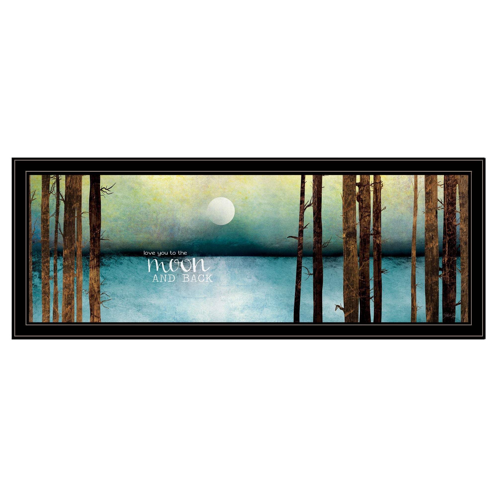 Love You to the Moon and Back 1 Black Framed Print Wall Art - Image 2