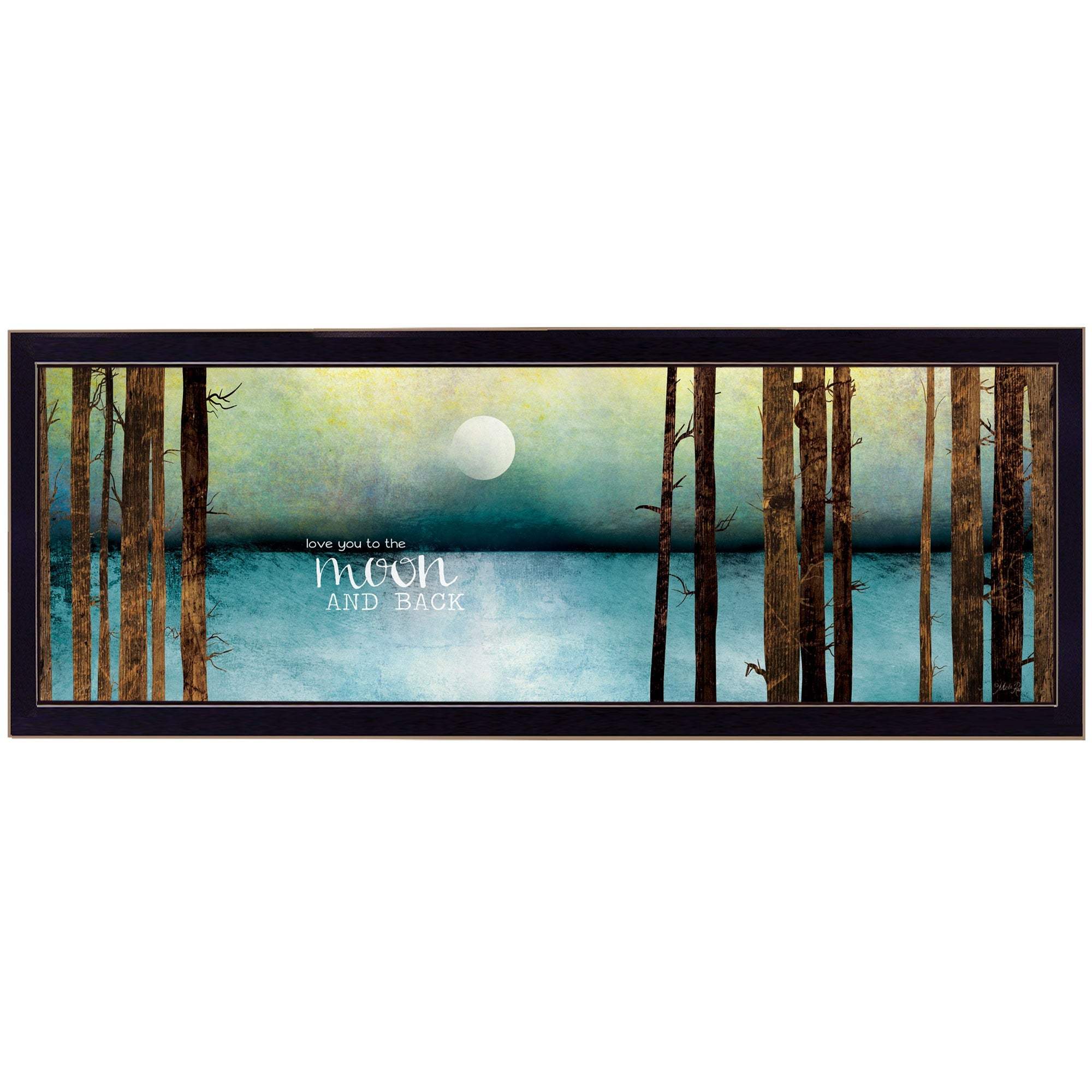Love You to the Moon and Back 2 Black Framed Print Wall Art - Image 2