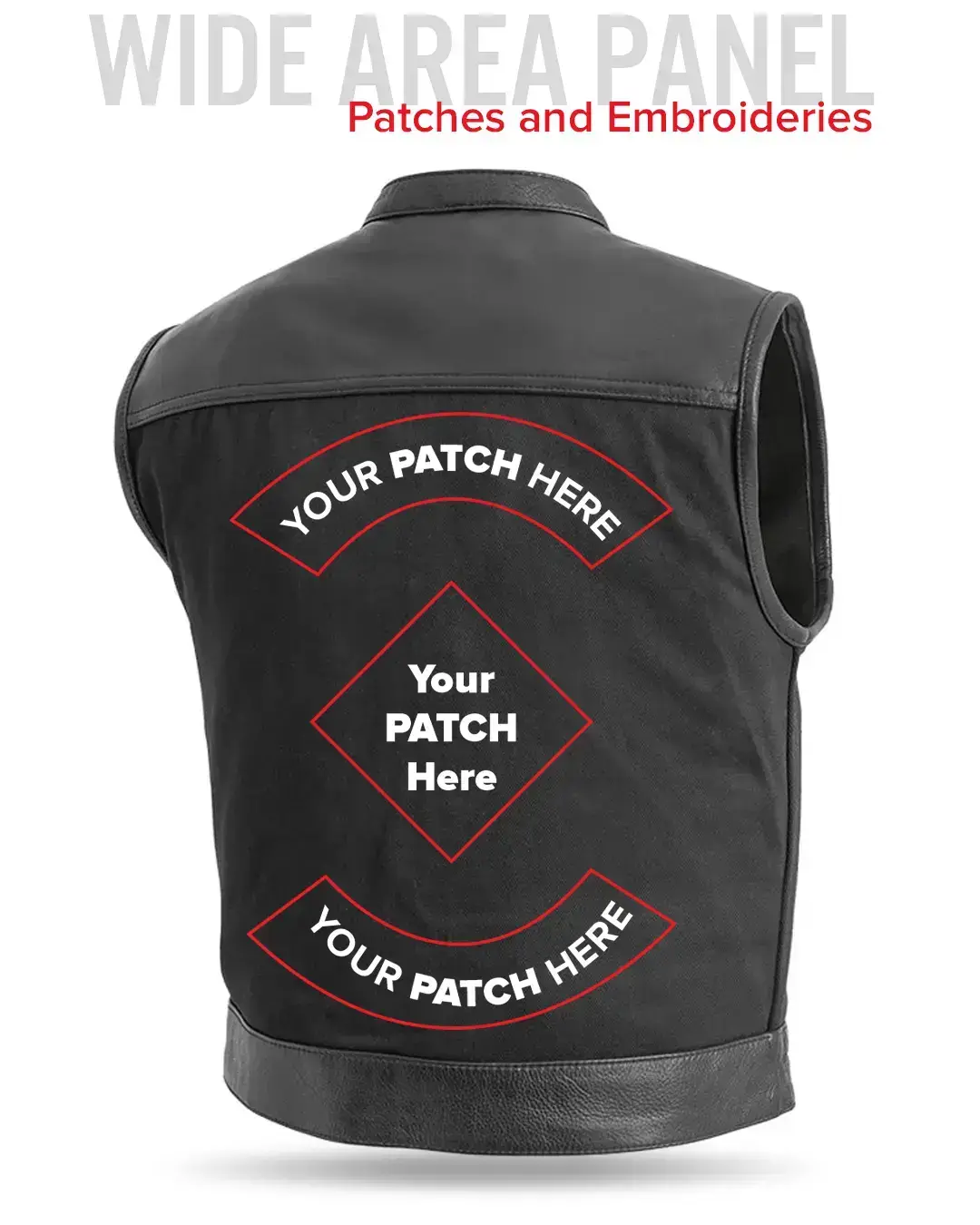 Lowrider Men's Motorcycle Leather/Twill Vest - Image 8