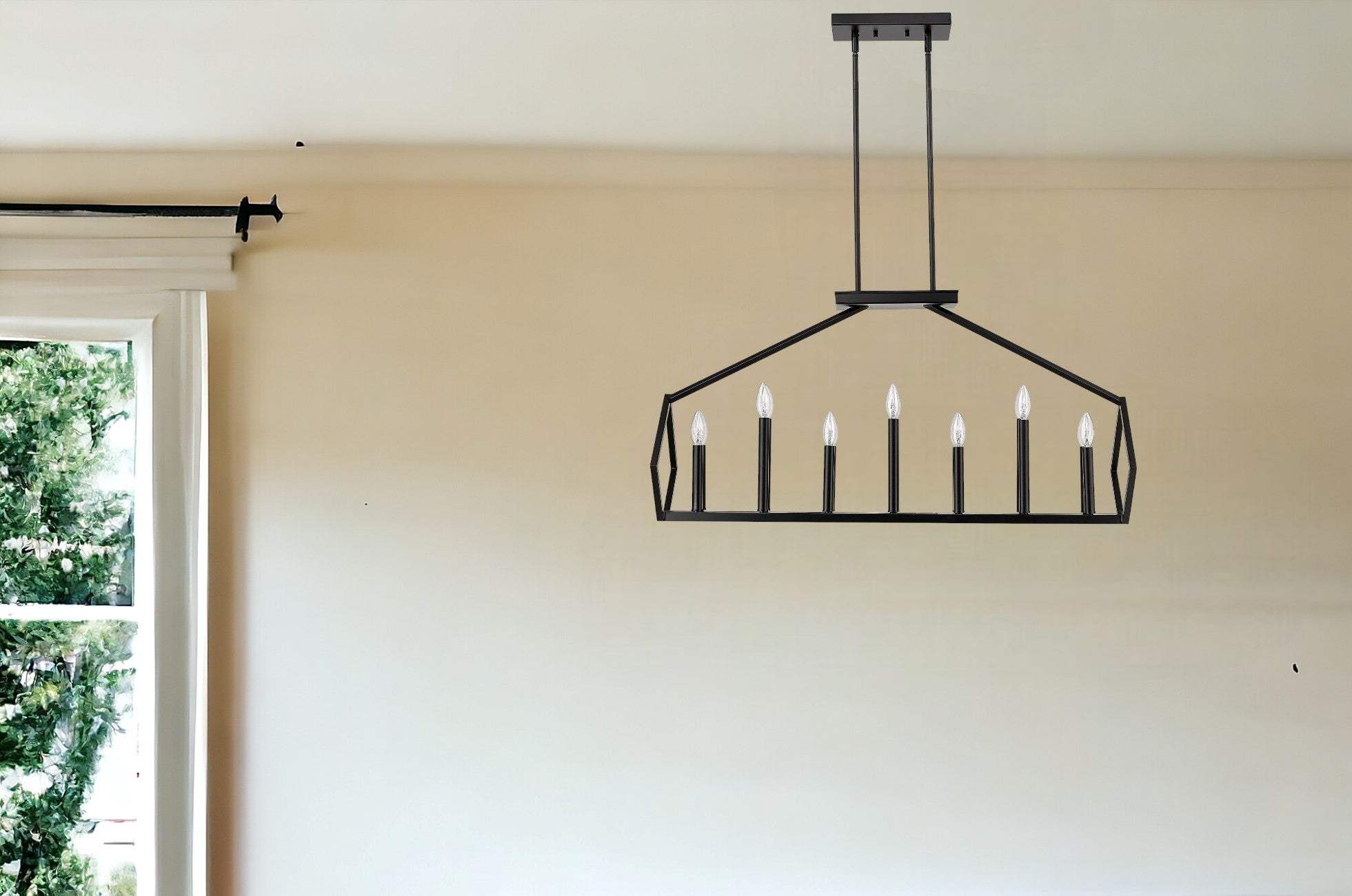 Luca 14-Light Matte Black Island Pendant - Image 2
