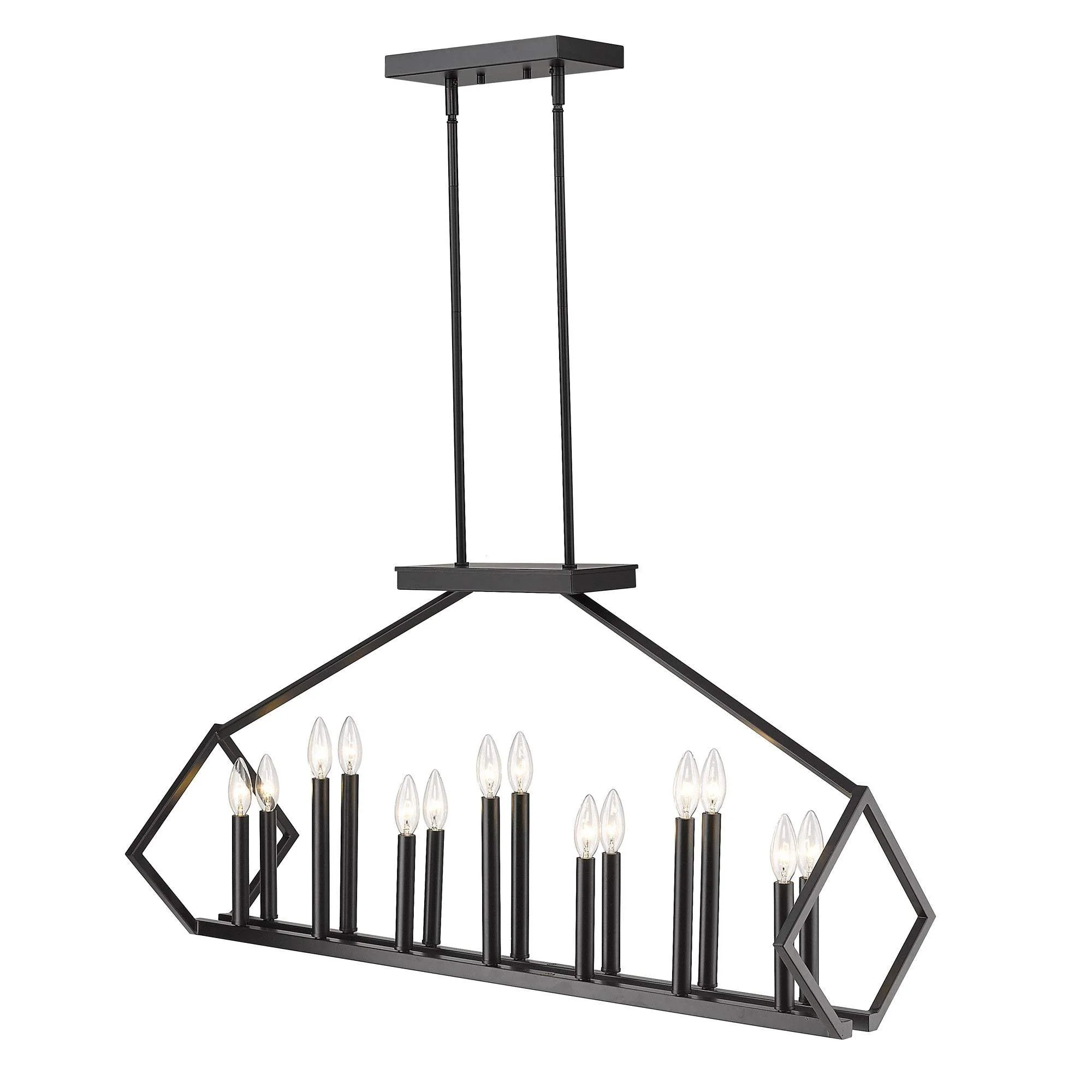 Luca 14-Light Matte Black Island Pendant - Image 3