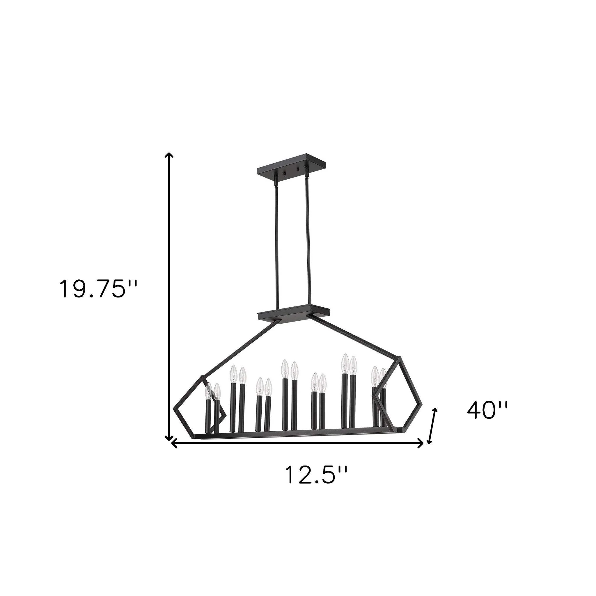 Luca 14-Light Matte Black Island Pendant - Image 7