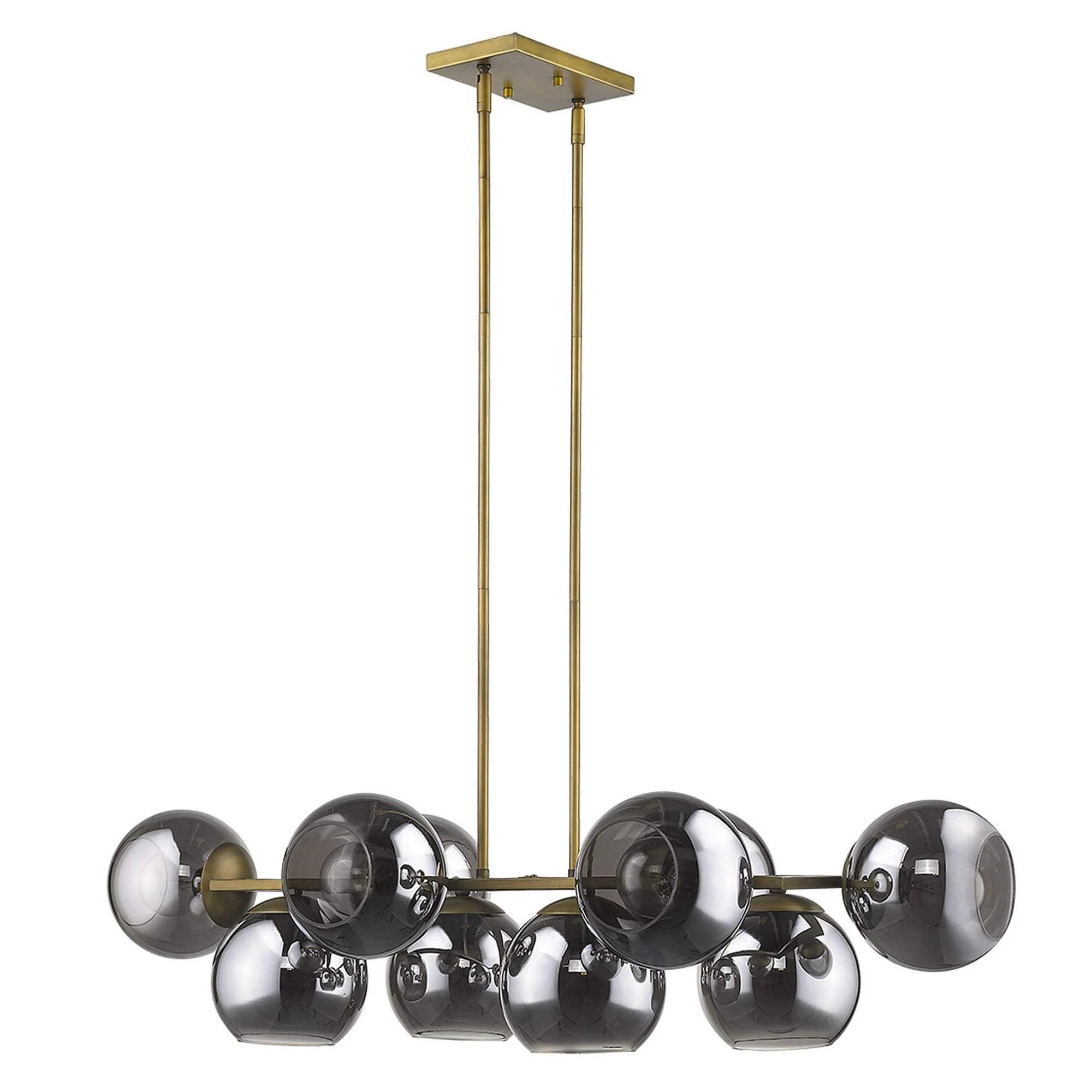 Lunette 10-Light Aged Brass Island Pendant - Image 2