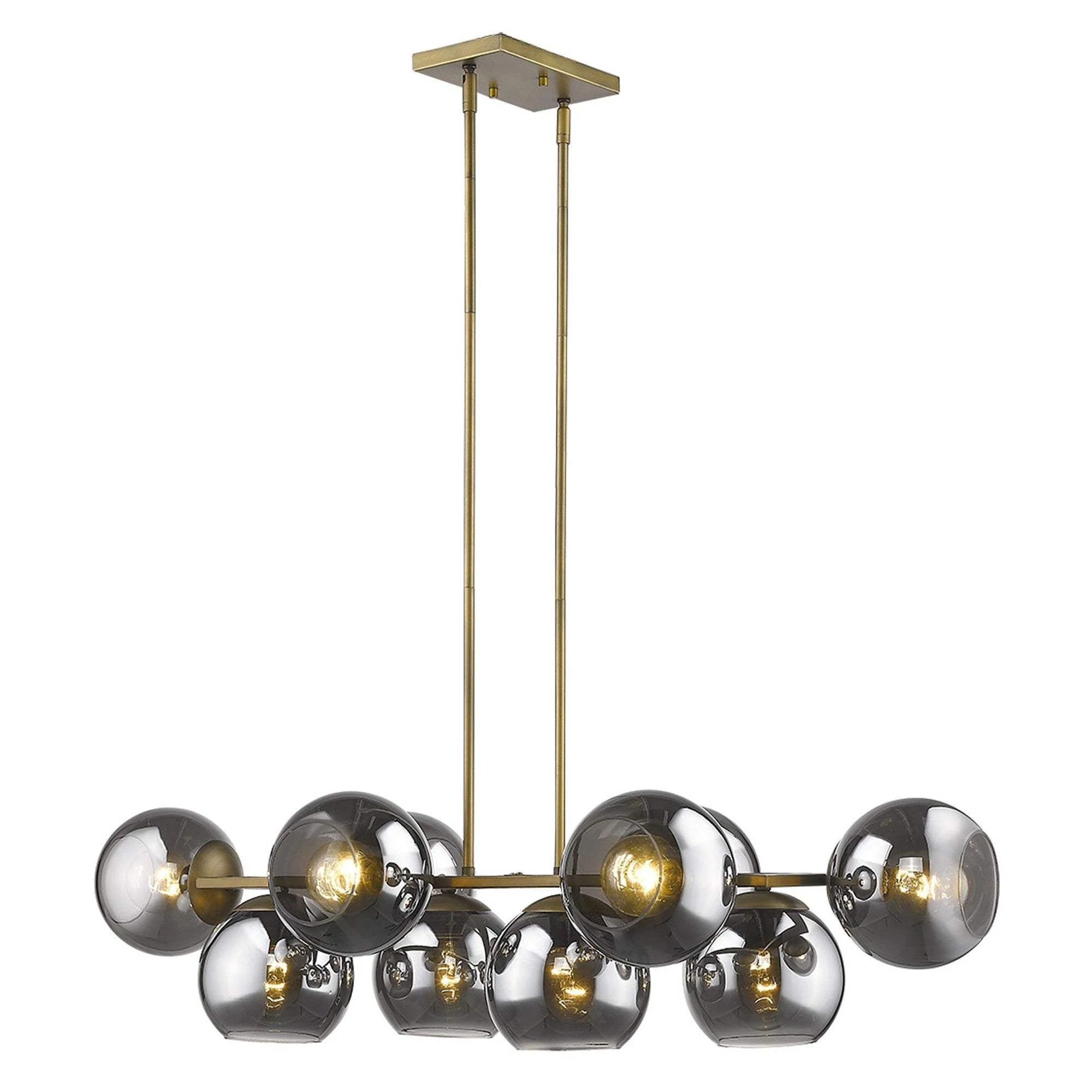 Lunette 10-Light Aged Brass Island Pendant - Image 3
