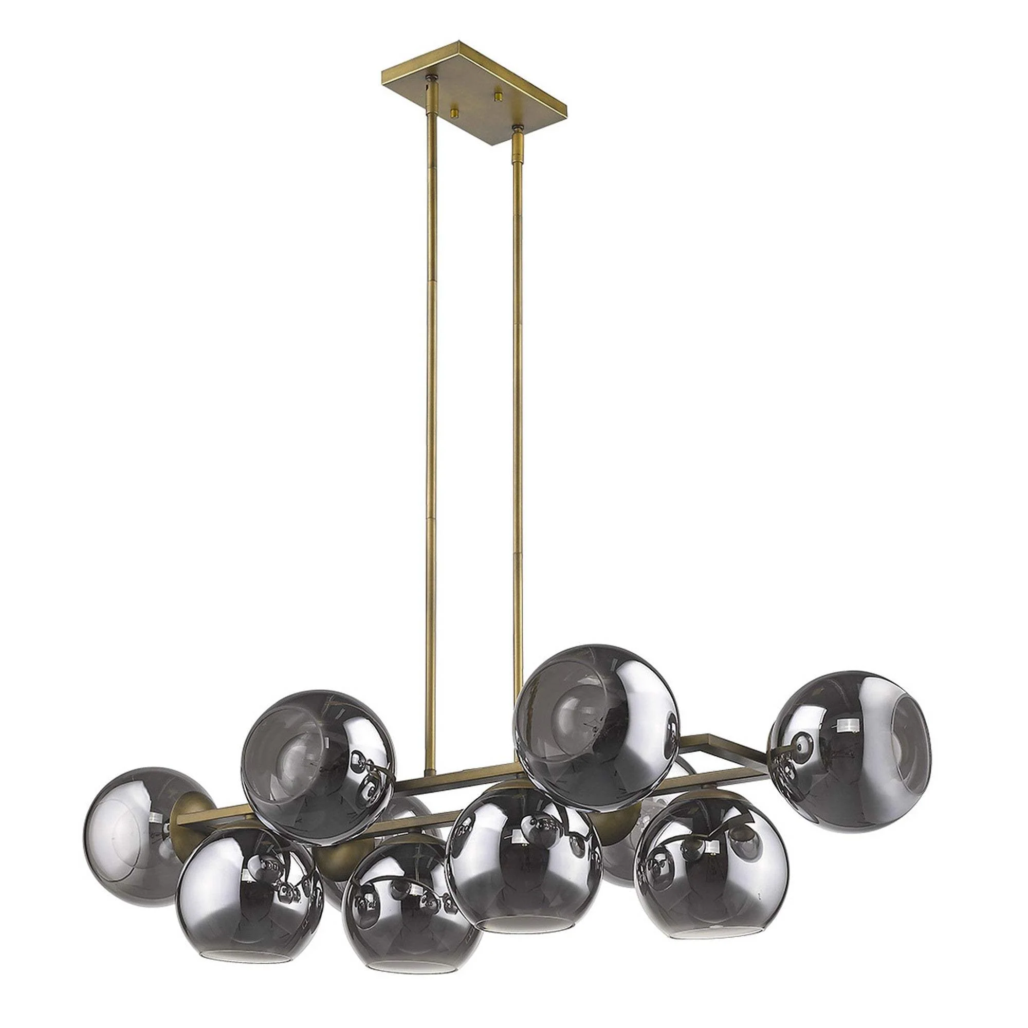 Lunette 10-Light Aged Brass Island Pendant - Image 4