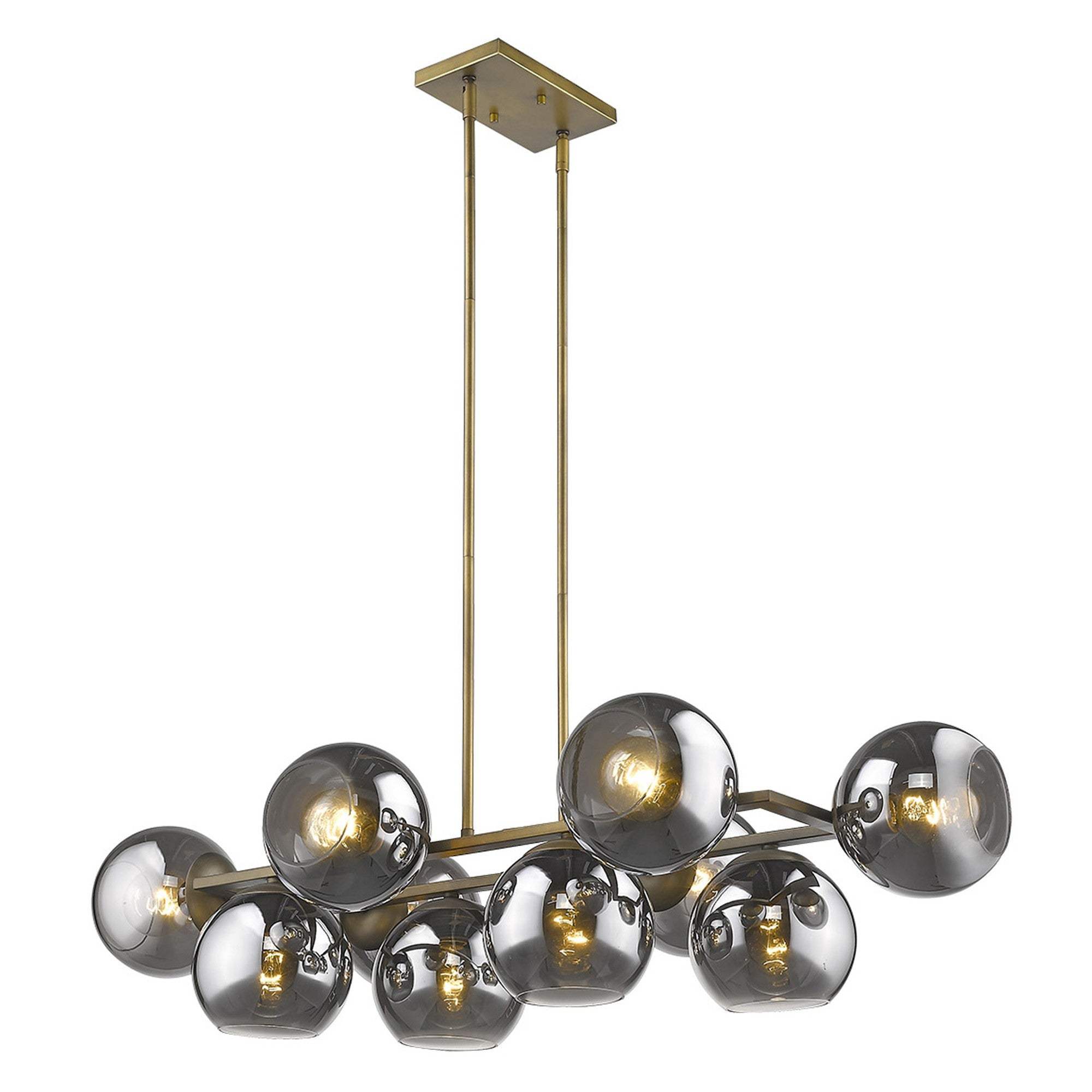 Lunette 10-Light Aged Brass Island Pendant - Image 5