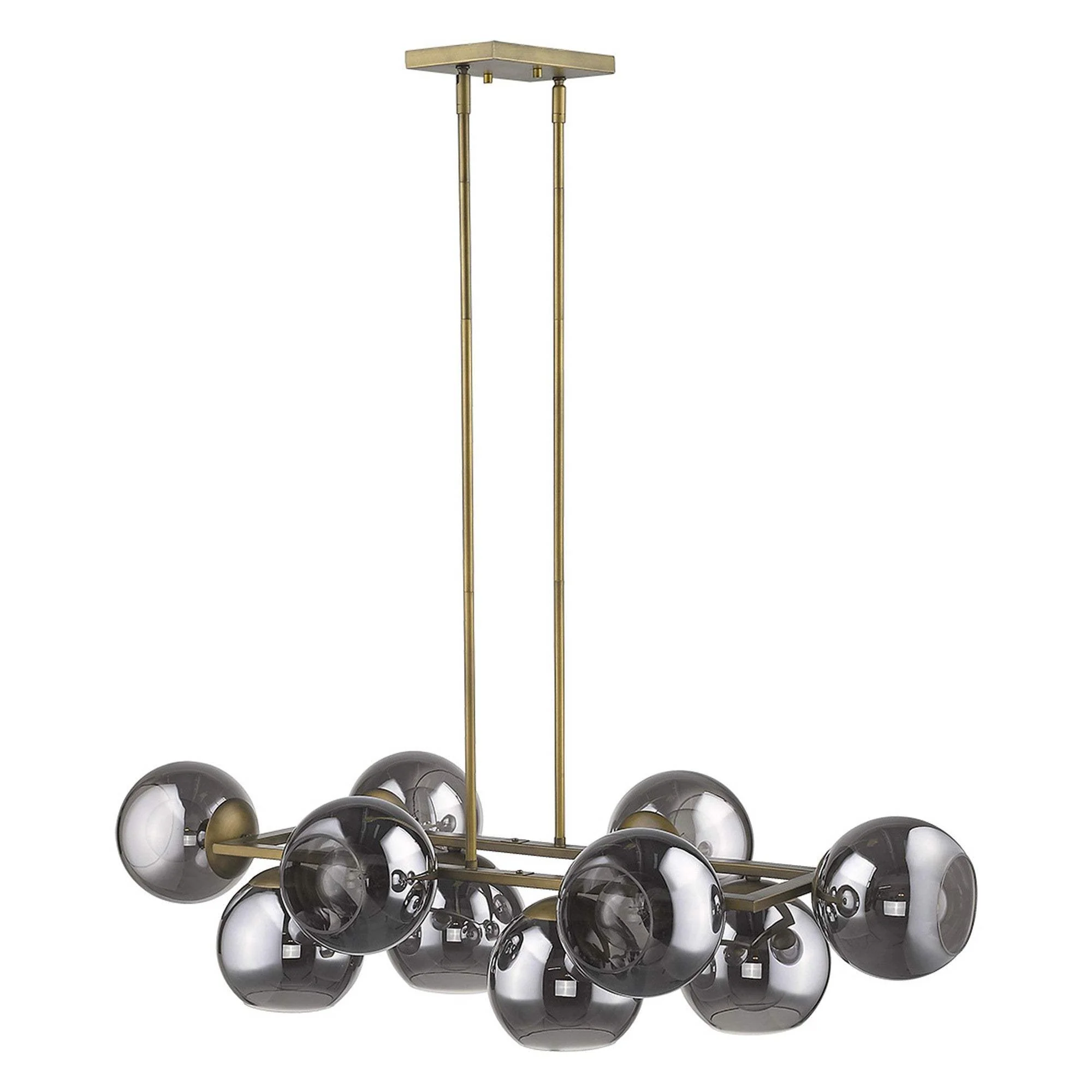 Lunette 10-Light Aged Brass Island Pendant - Image 7