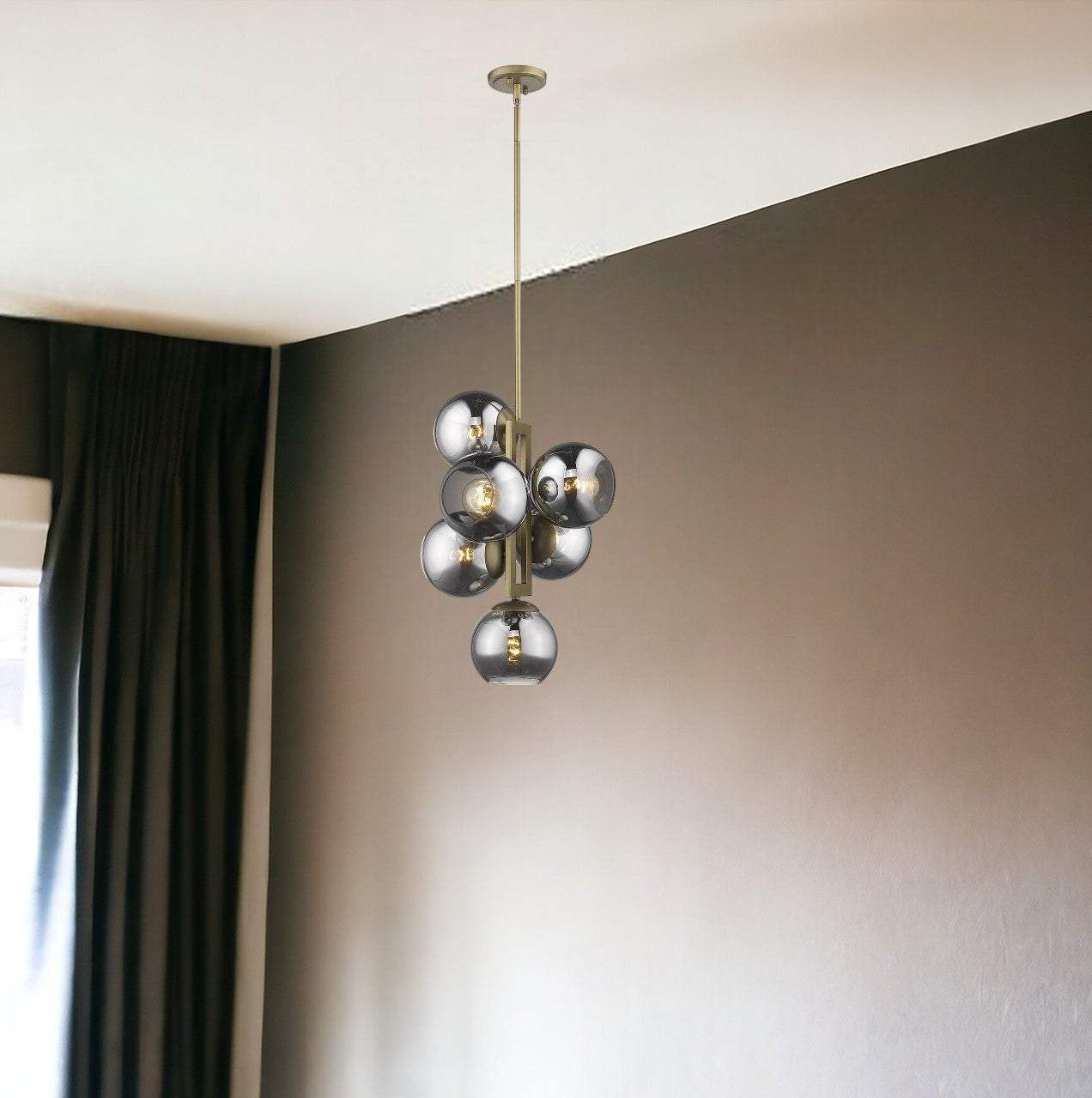 Lunette 6-Light Aged Brass Pendant - Image 2