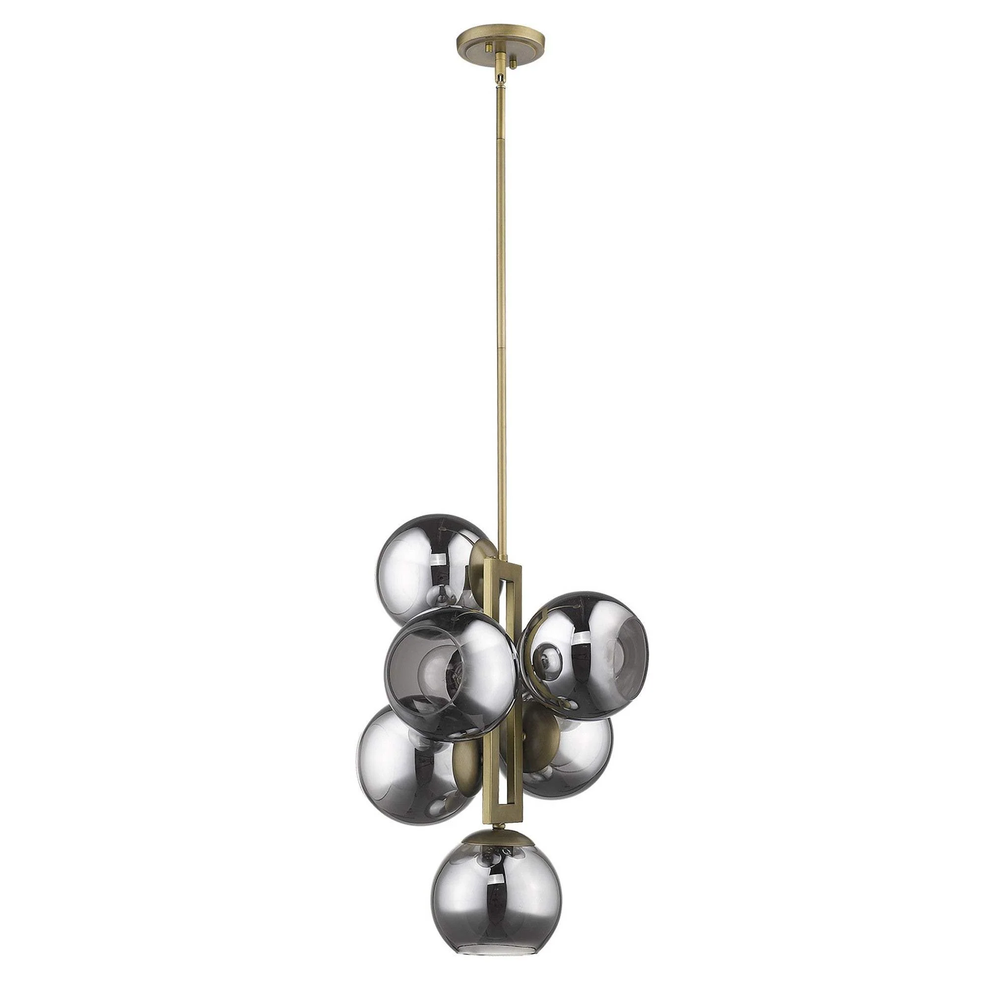 Lunette 6-Light Aged Brass Pendant - Image 3