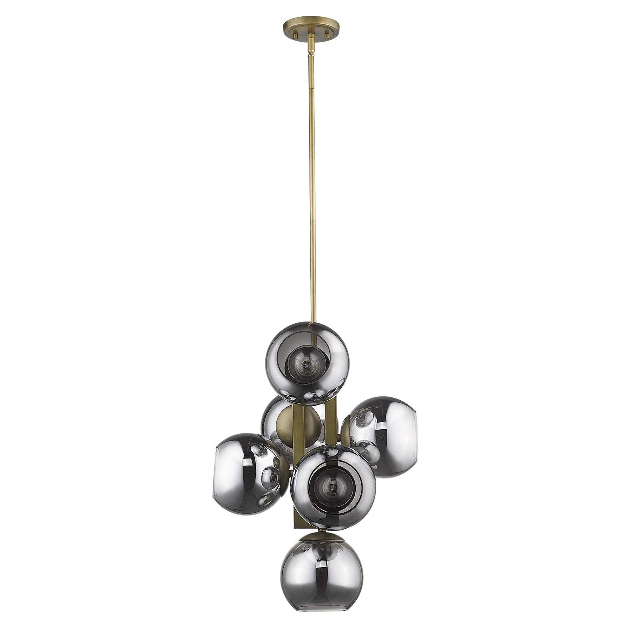 Lunette 6-Light Aged Brass Pendant - Image 4
