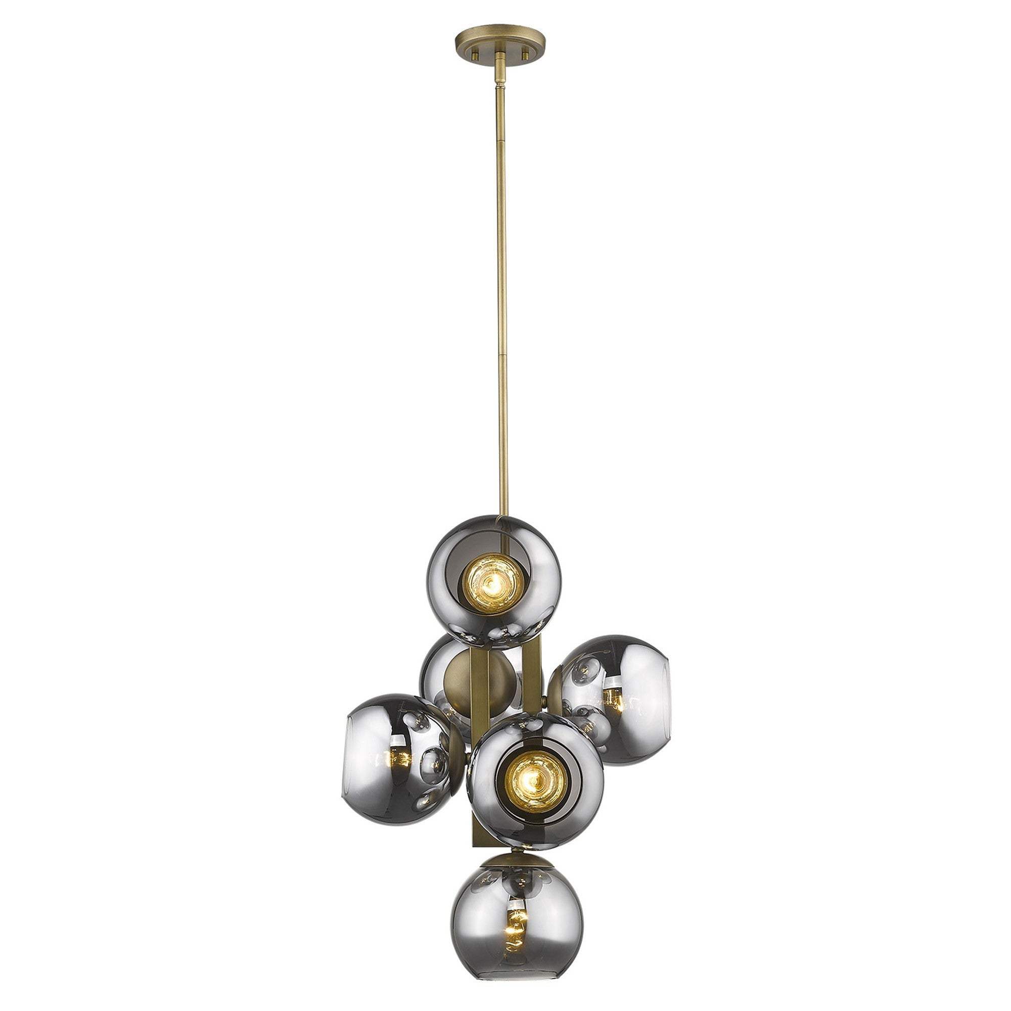 Lunette 6-Light Aged Brass Pendant - Image 5