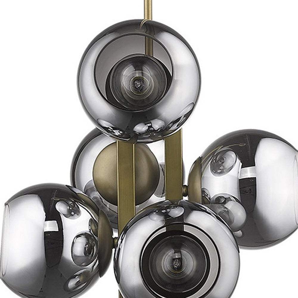 Lunette 6-Light Aged Brass Pendant - Image 7