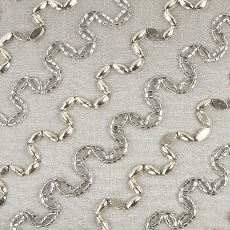Lux Silver and Gold Beaded Chevron Throw Pillow - Image 4