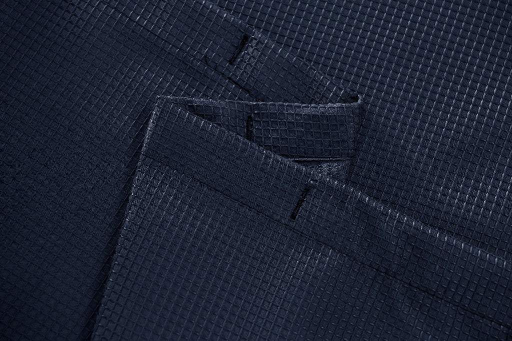 Luxurious Navy Waffle Weave Shower Curtain - Image 6