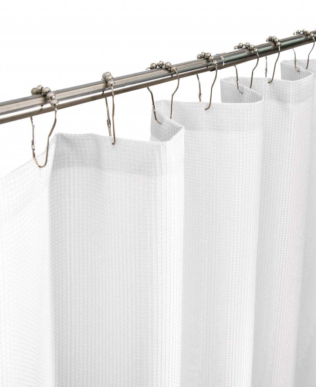 Luxurious White Waffle Weave Shower Curtain - Image 2