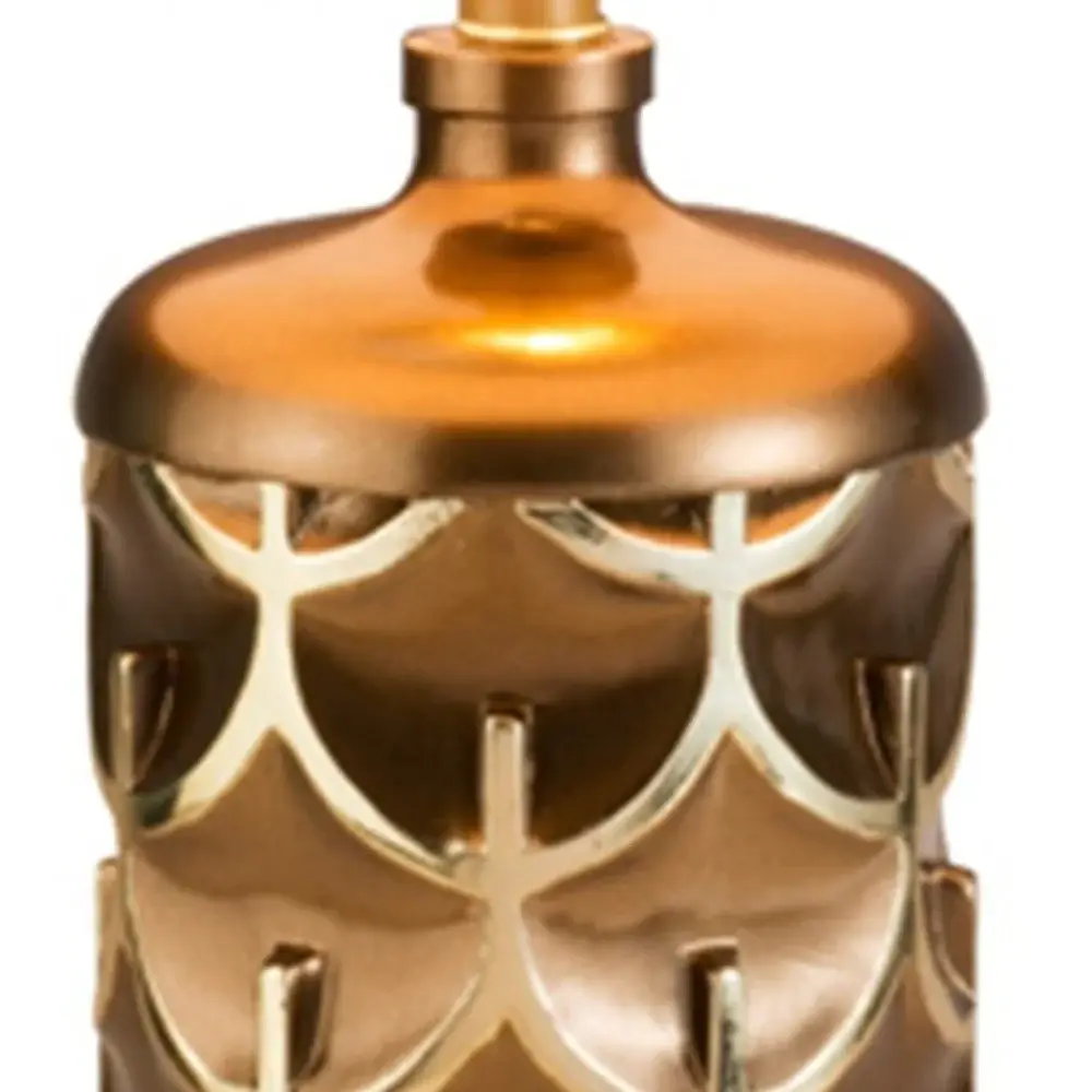 Magestic Brown and Gold Geo Table Lamp - Image 3