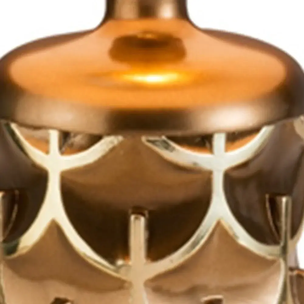 Magestic Brown and Gold Geo Table Lamp - Image 4