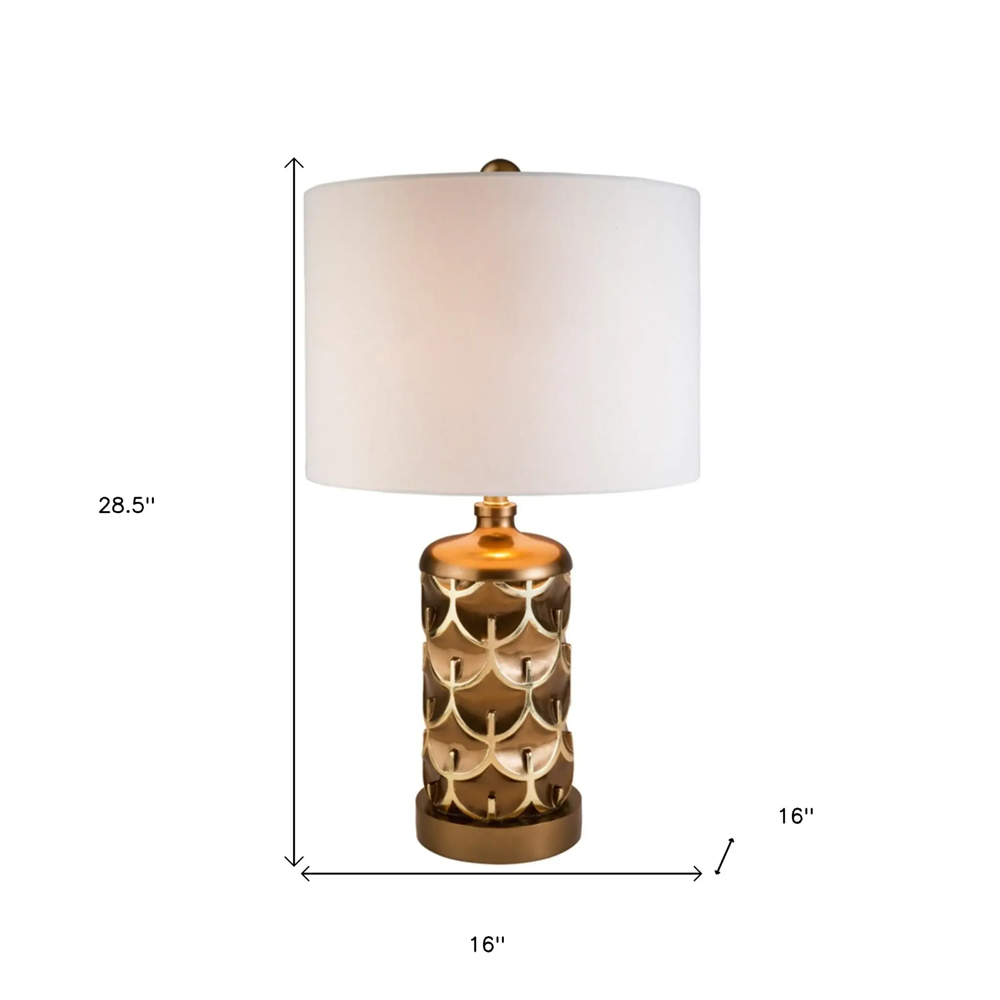 Magestic Brown and Gold Geo Table Lamp - Image 5