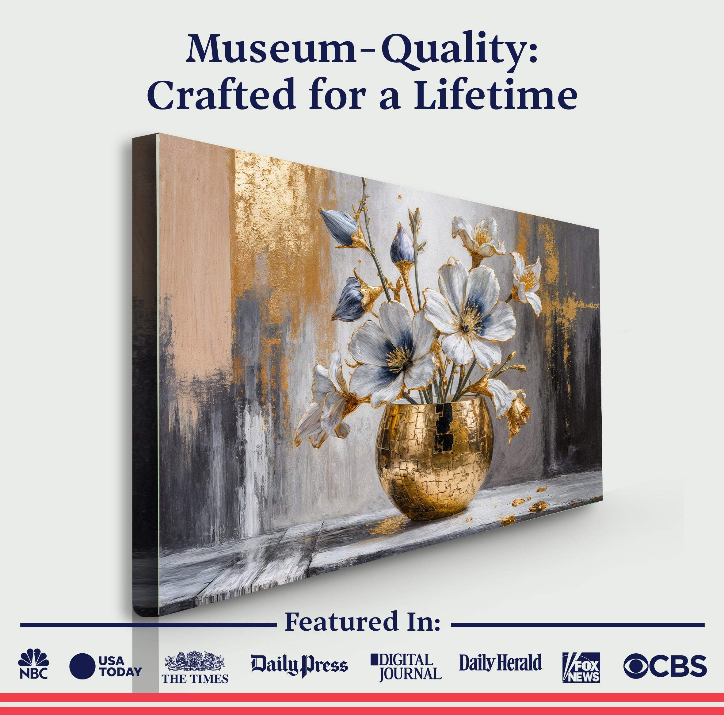 Magnolia Bloom in Gold Abstract Wall Art - Image 6