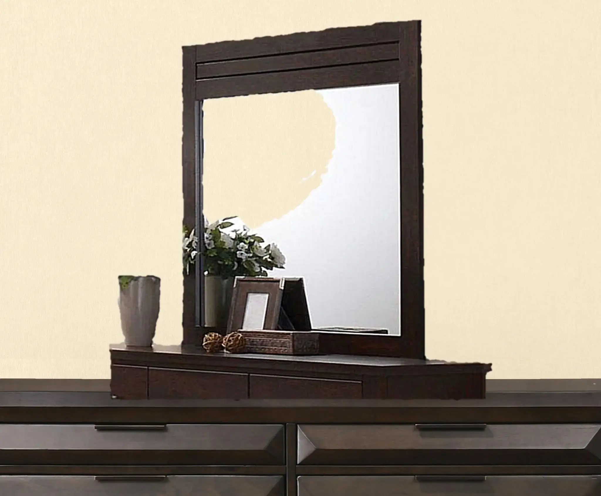Mahogany Rectangle Dresser Mirror - Image 2