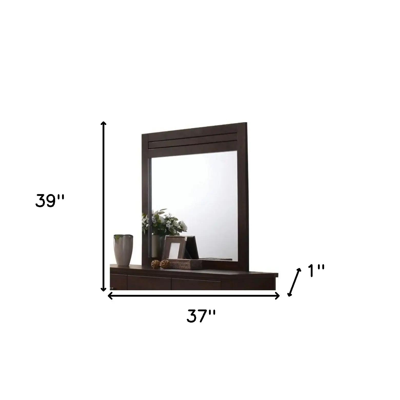 Mahogany Rectangle Dresser Mirror - Image 6