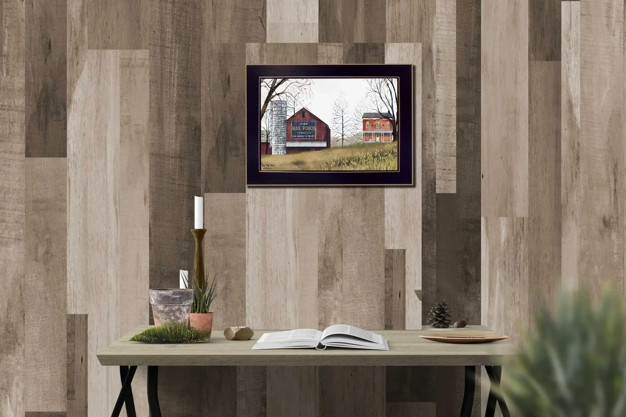 Mail Pouch Barn Black Framed Print Wall Art - Image 4