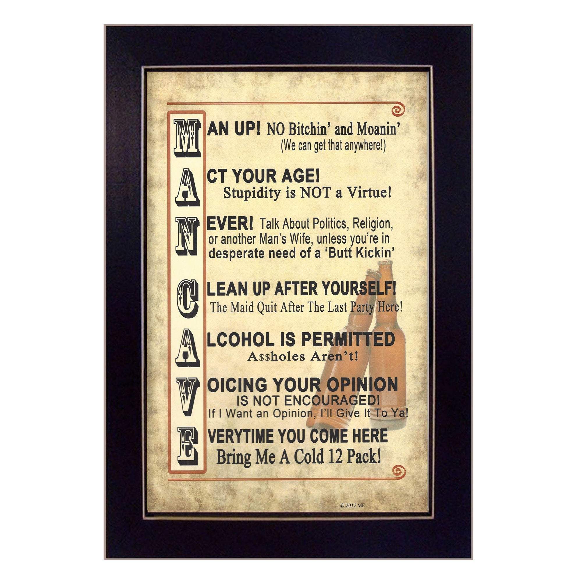 Man Up 2 Black Framed Print Wall Art - Image 2