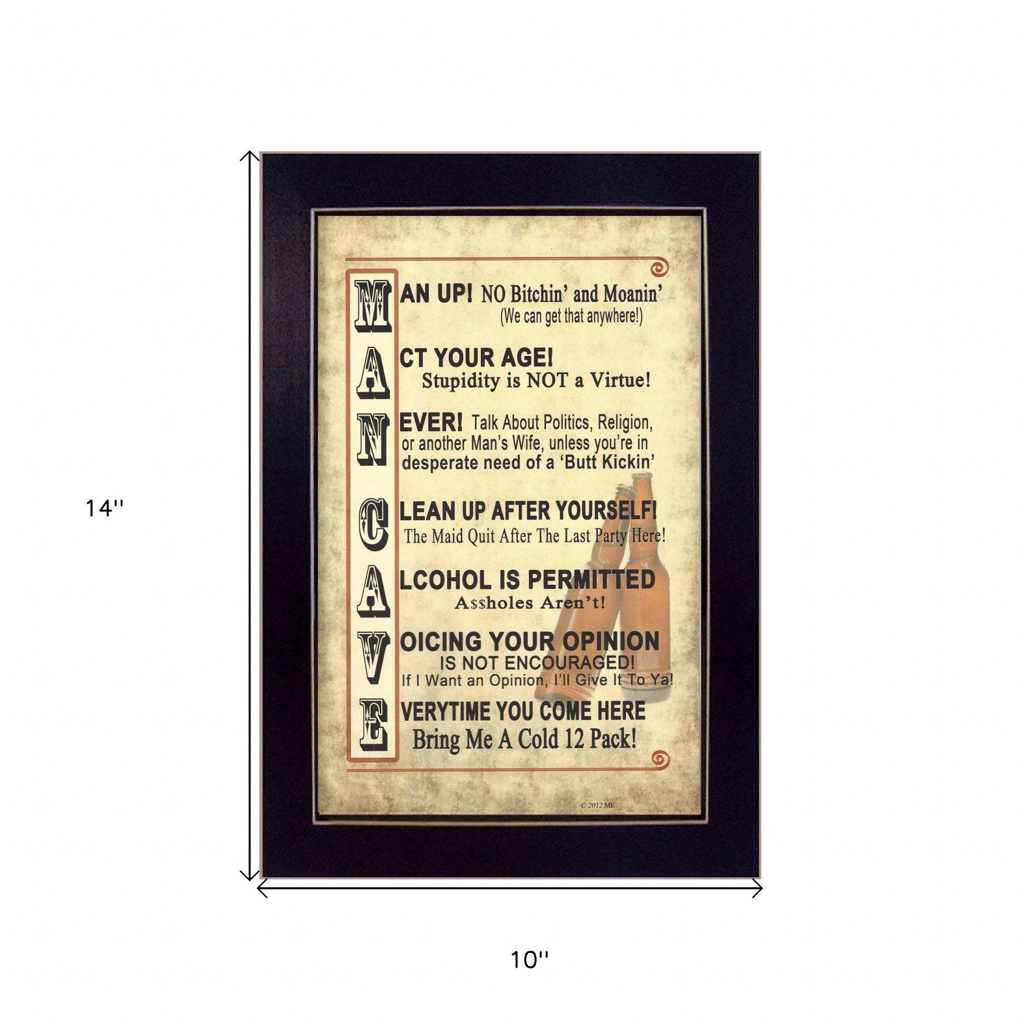 Man Up 2 Black Framed Print Wall Art - Image 5
