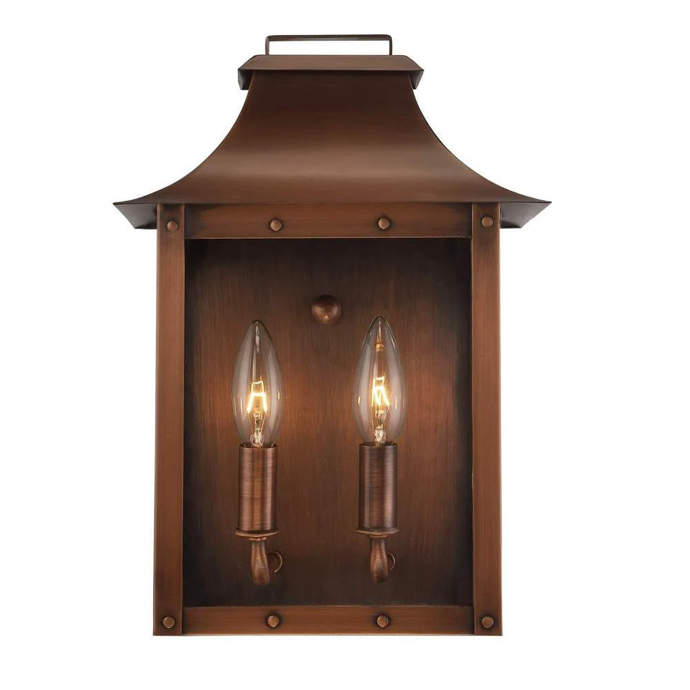 Manchester 2-Light Copper Patina Pocket Wall Light - Image 3