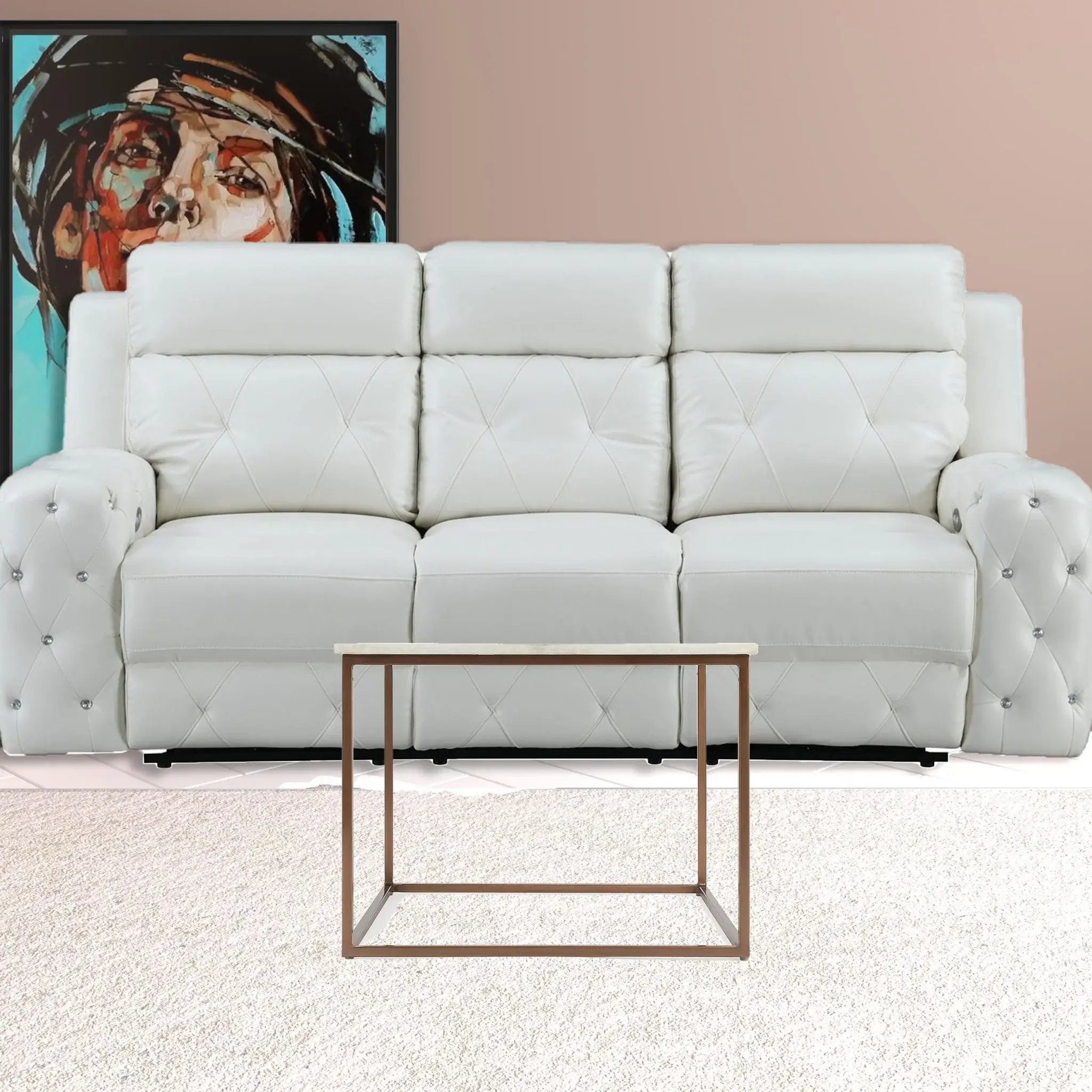 Marble And Metal Coffee Table - Image 5
