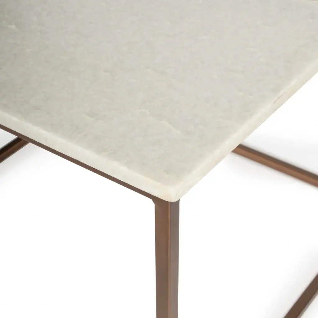 Marble And Metal Coffee Table - Image 6