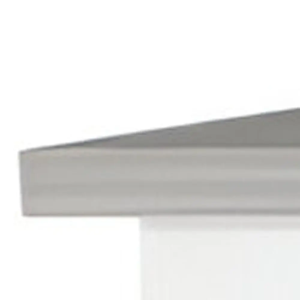 Marble and White Kitchen Island with Three Storage Shelves - Image 5