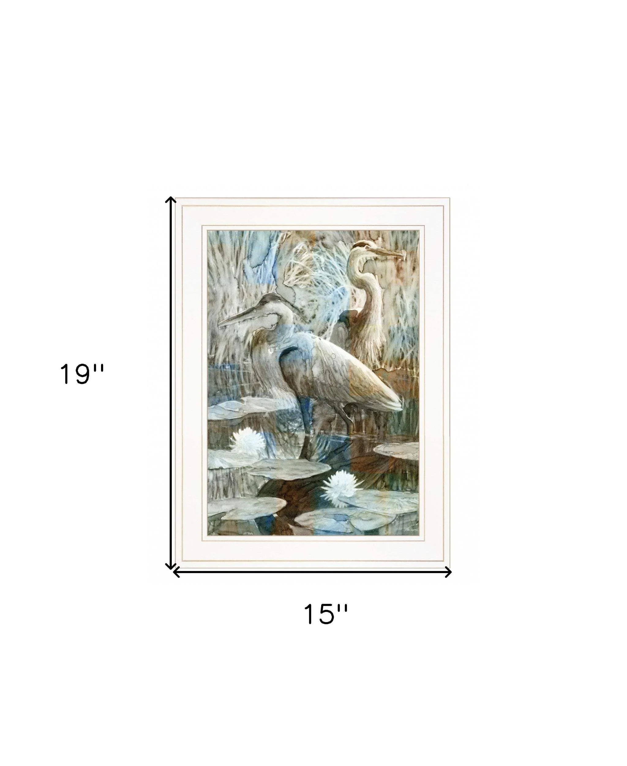 Marsh Herons II 1 White Framed Print Wall Art - Image 6
