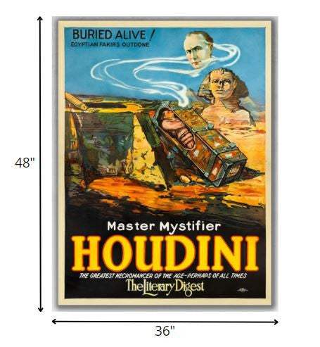 Master Mystifier Houdini Vintage Magic Unframed Print Wall Art - Image 5