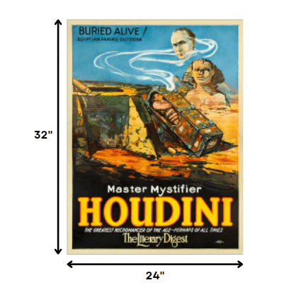 Master Mystifier Houdini Vintage Magic Unframed Print Wall Art - Image 5