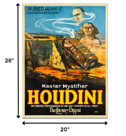Master Mystifier Houdini Vintage Magic Unframed Print Wall Art - Image 5