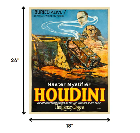 Master Mystifier Houdini Vintage Magic Unframed Print Wall Art - Image 5