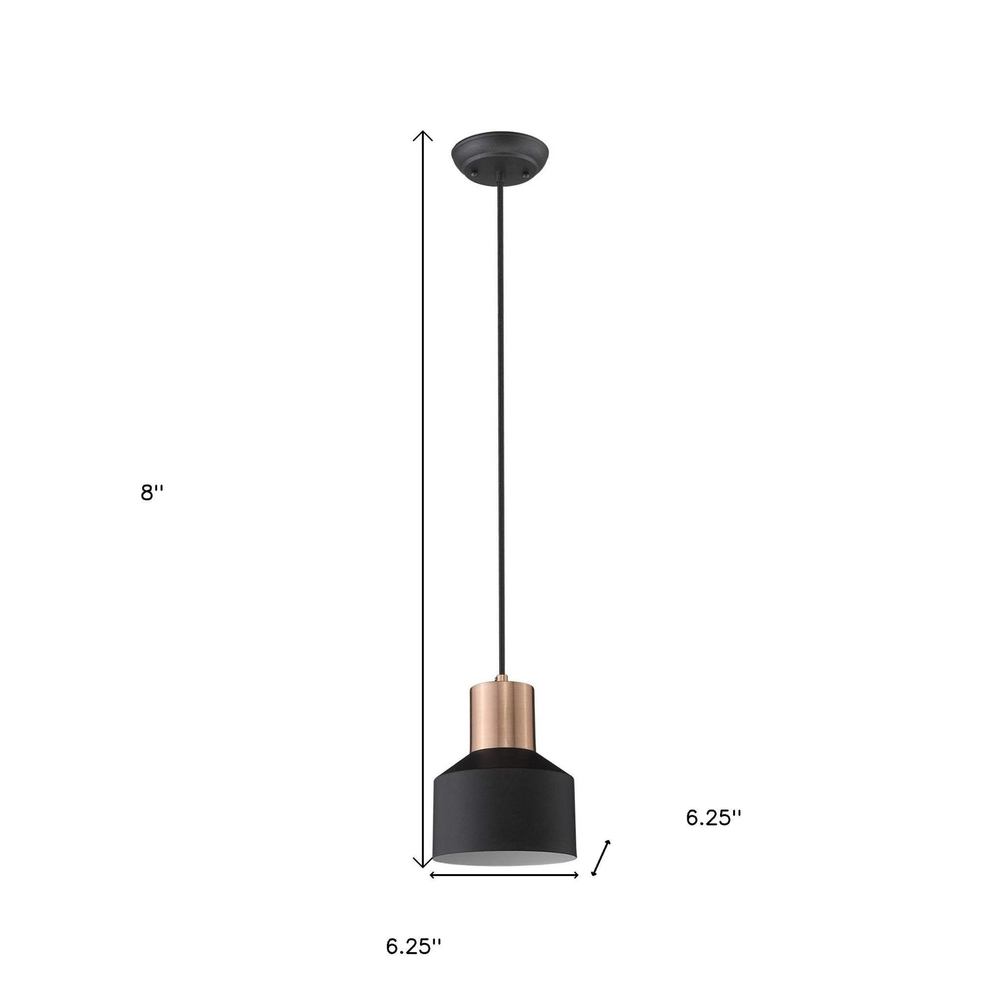 Matte Black and Rose Gold Pendant Hanging Light - Image 6
