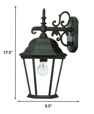 Matte Black Domed Glass Hanging Lantern Wall Light - Image 6