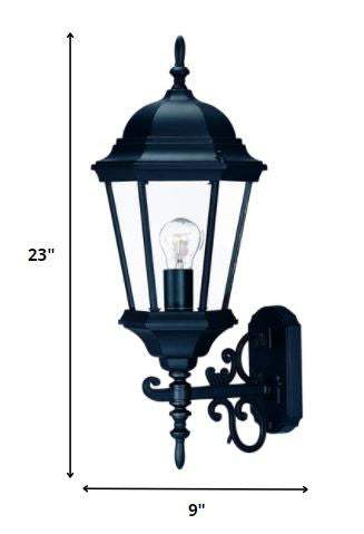 Matte Black Domed Glass Lantern Wall Light - Image 6