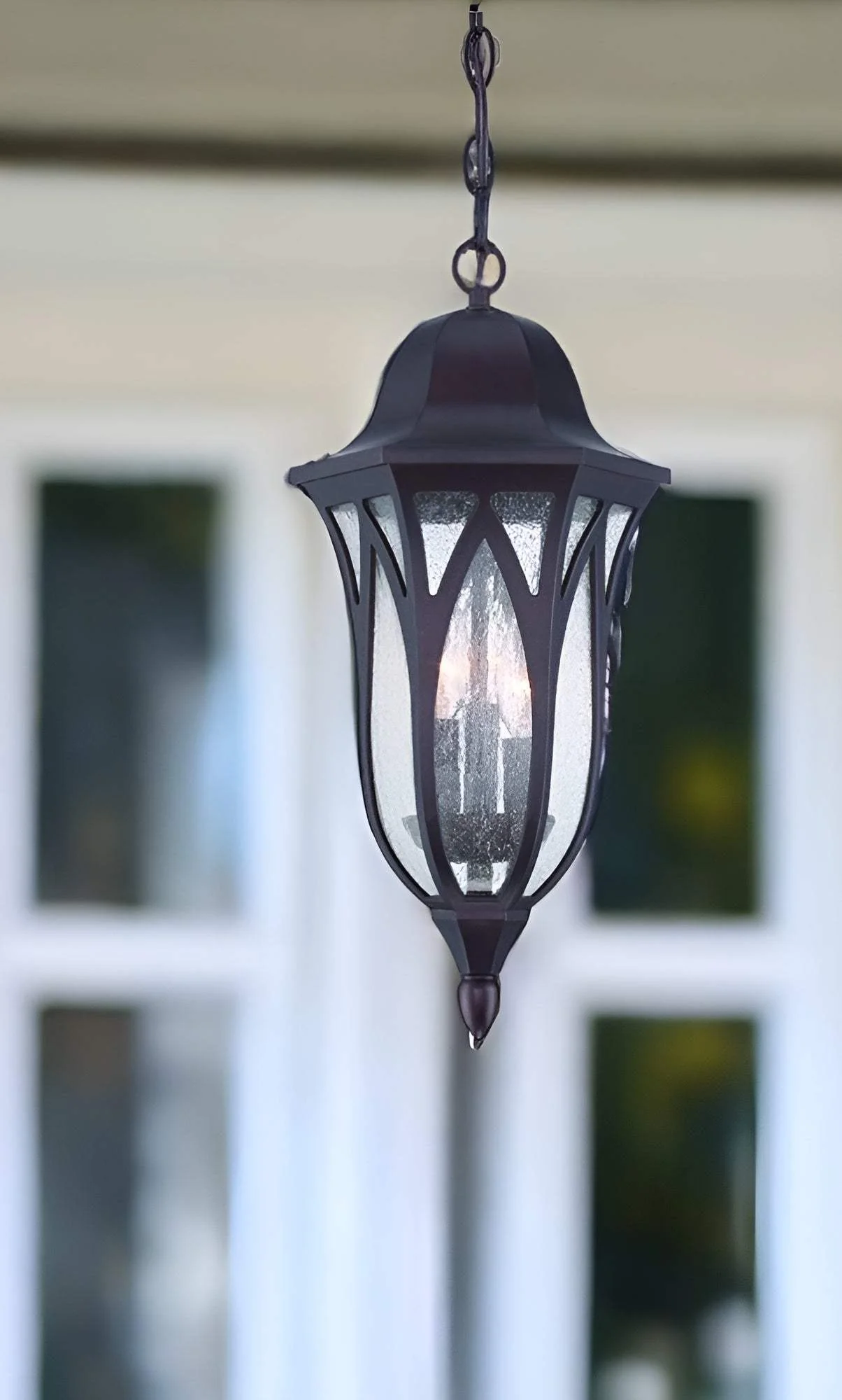 Matte Black Geometric Glass Hanging Light - Image 2
