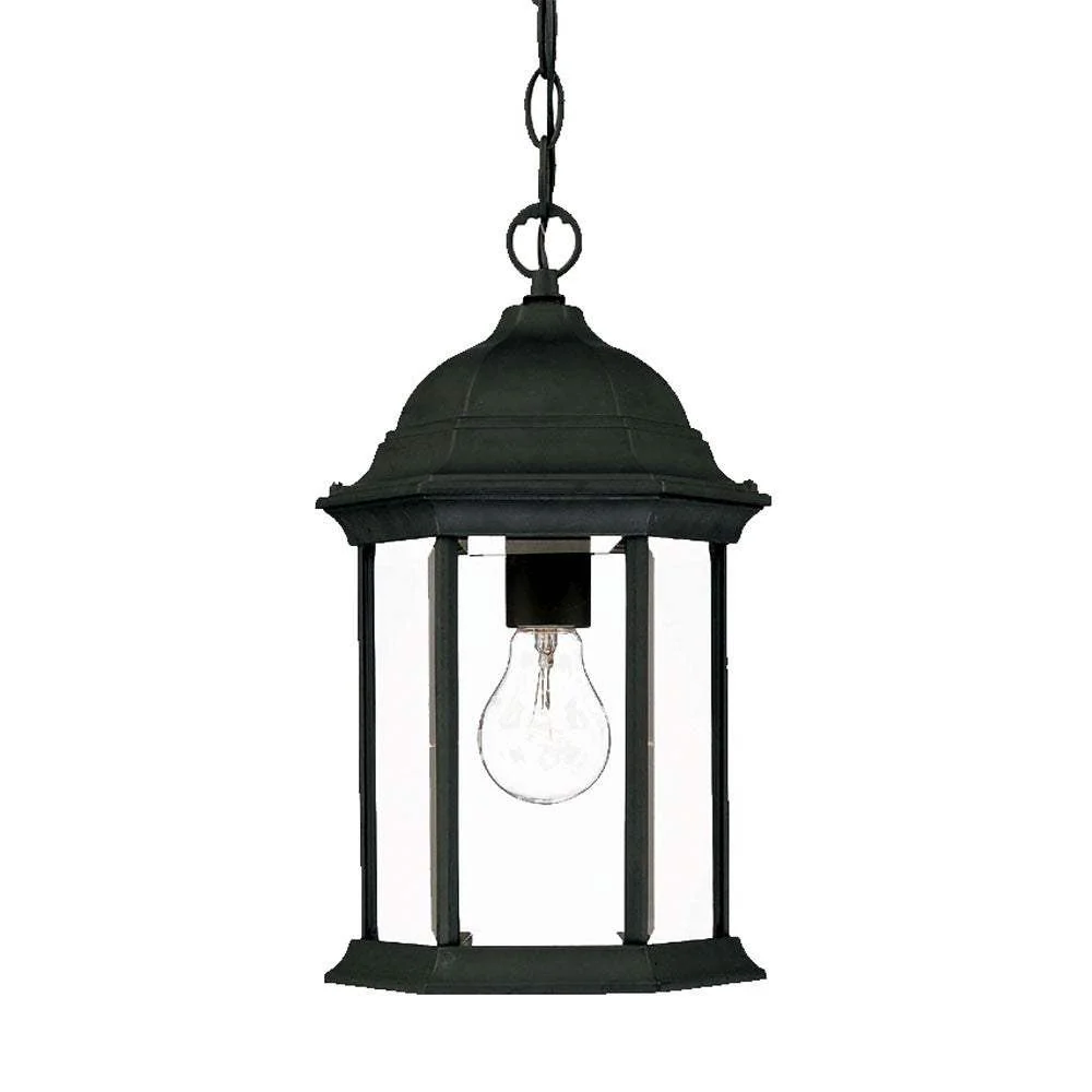 Matte Black Glass Lantern Hanging Light - Image 3